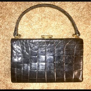Vintage black leatherette handbag